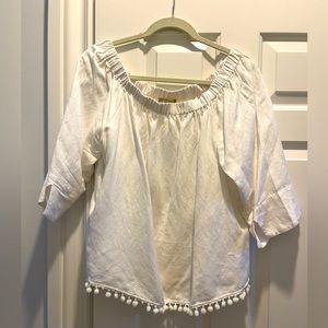 Off-shoulder, linen top